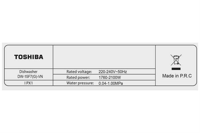 Máy rửa chén bát độc lập Toshiba DW-15F7(G)-VN